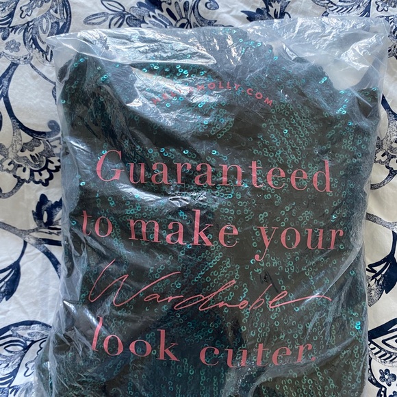 NWT Hello Molly “Dear Emelia Many Different Names” Sequin Dress Green Size S - Picture 6 of 8